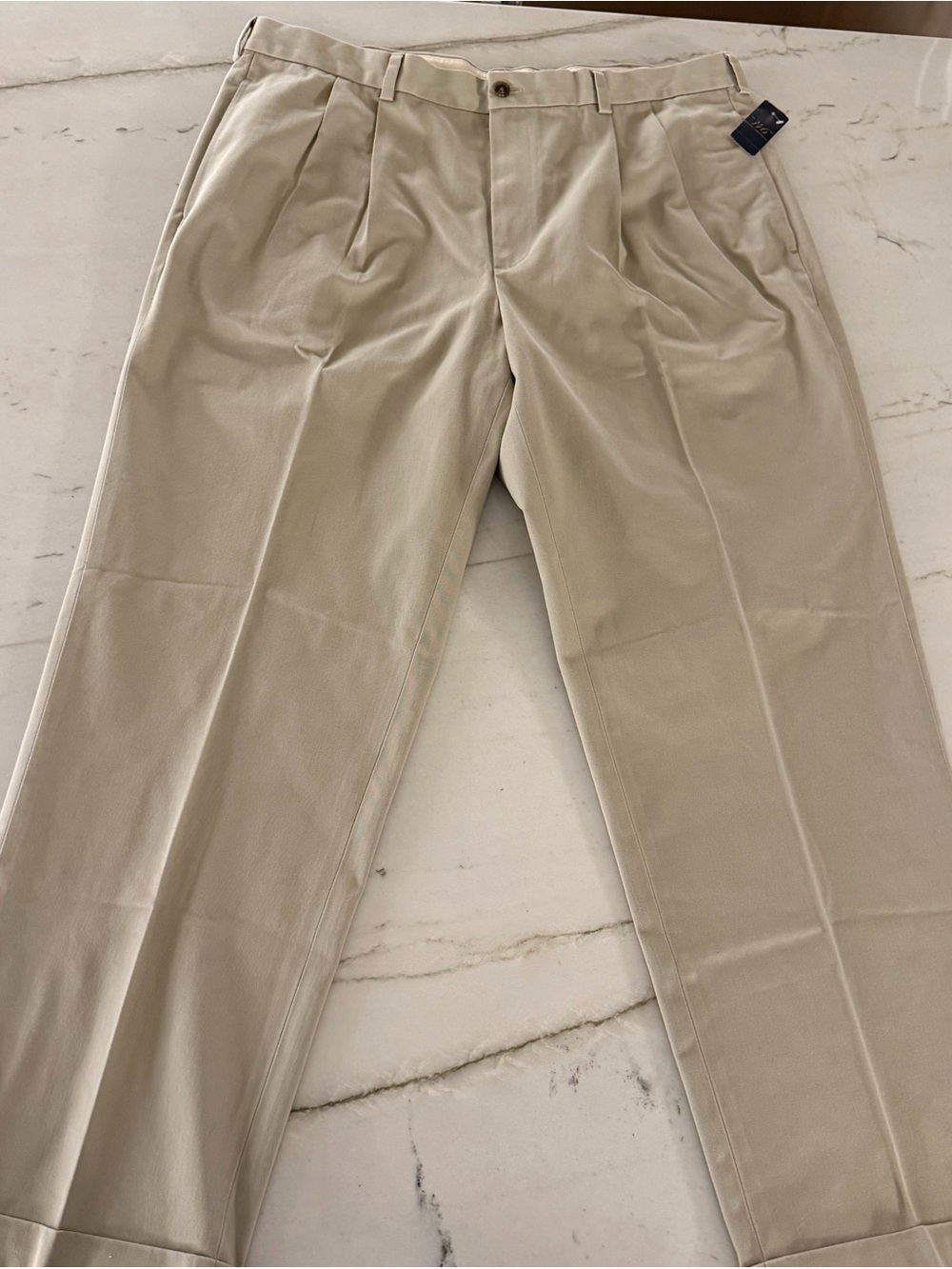 Brooks Brothers Elliot Advantage Chino Pants Pleated Men's 40x32 Khaki Tan New